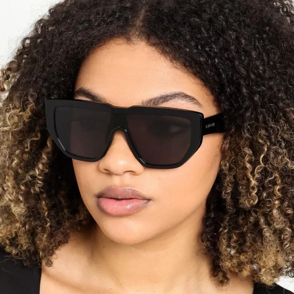 NEW Gucci LOGO GG0997S 002 Black Gray Shield Unisex Sunglasses